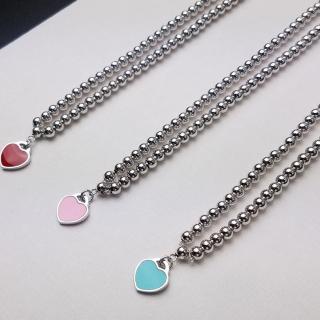 Love colored enamel bead necklace