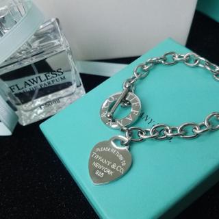 Thick chain front button peach bracelet