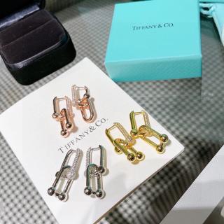 Joint double chain half drill earrings