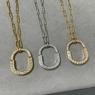 Full diamond lock necklace