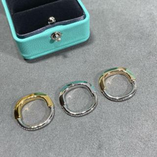 Lock color half diamond lock ring