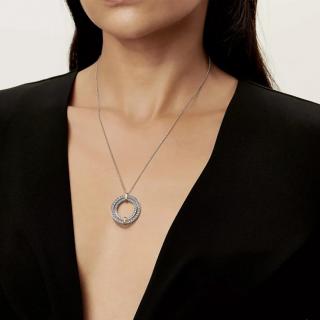 Circular Diamond color separated necklace