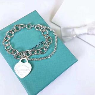 Double Heart Tag Thick Bracelet