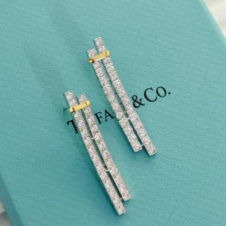 Diamond lined tassel dual tone earrings